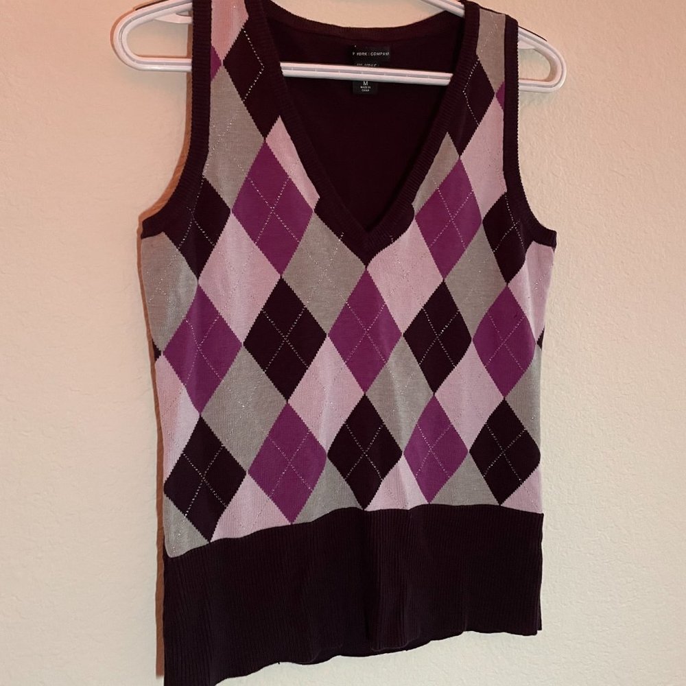 New York & Company Purple Sweater Vest